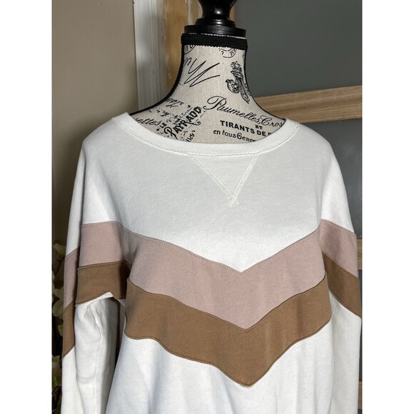 Abercrombie & Fitch Women’s Size Medium Color Block Pullover Sweatshirt - Picture 2 of 7